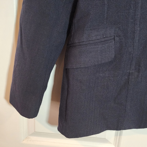 Ovation Navy Blue Pure New Wool Button Blazer Jacket Size 16R - Picture 4 of 7